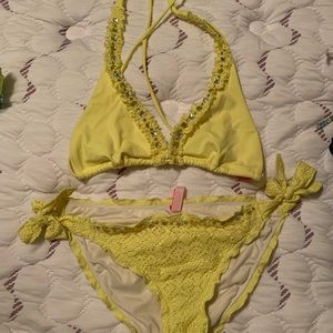 Yellow swim suit Victoria secret